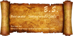 Berauer Seherezádé névjegykártya